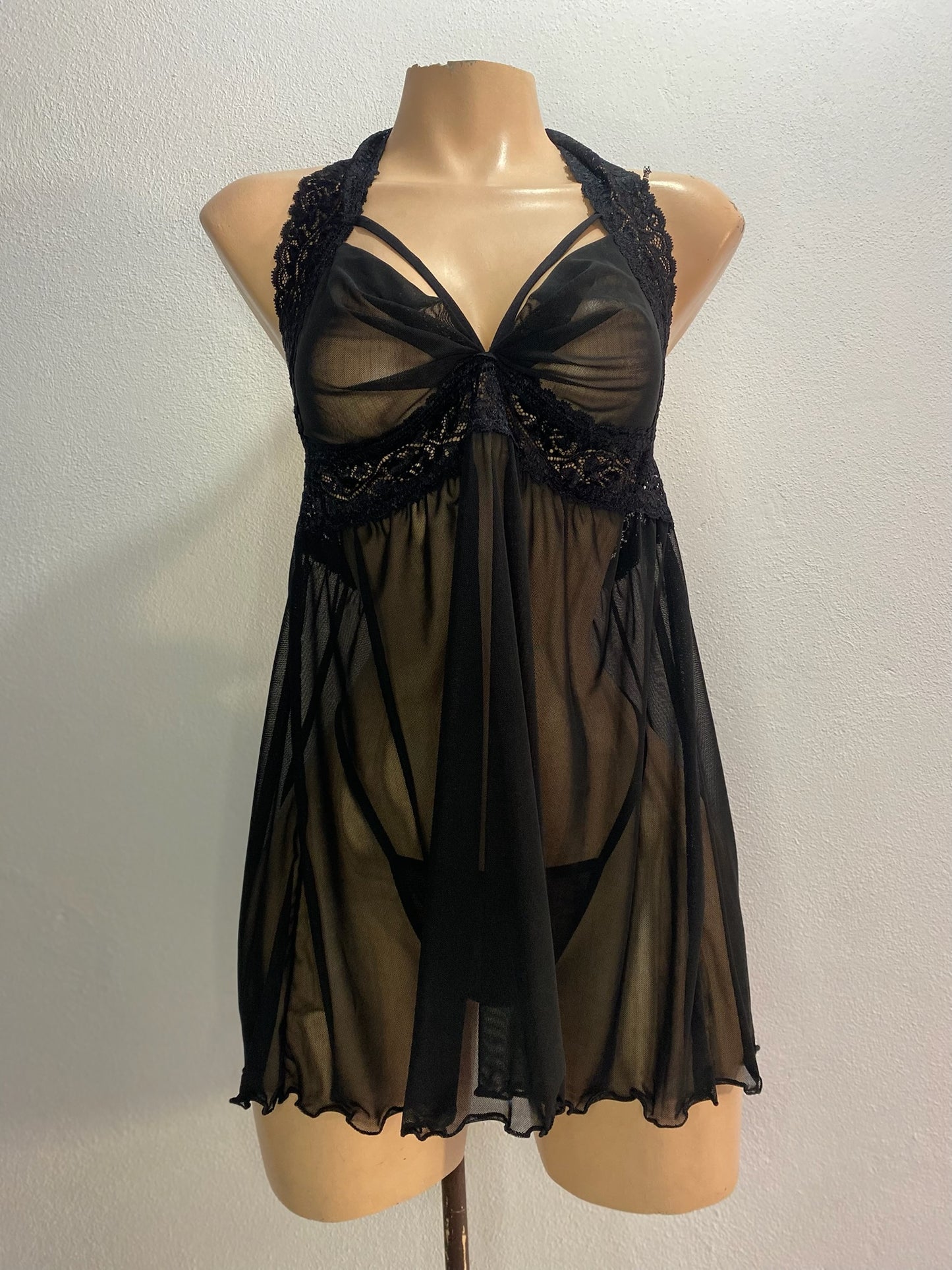 Baby Doll "Jade" – Escote Entrelazado y Apertura Posterior