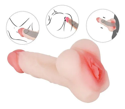 🍓 MASTURBADOR DUAL REAL-FEEL: DOBLE PLACER EN UNA PIEZA