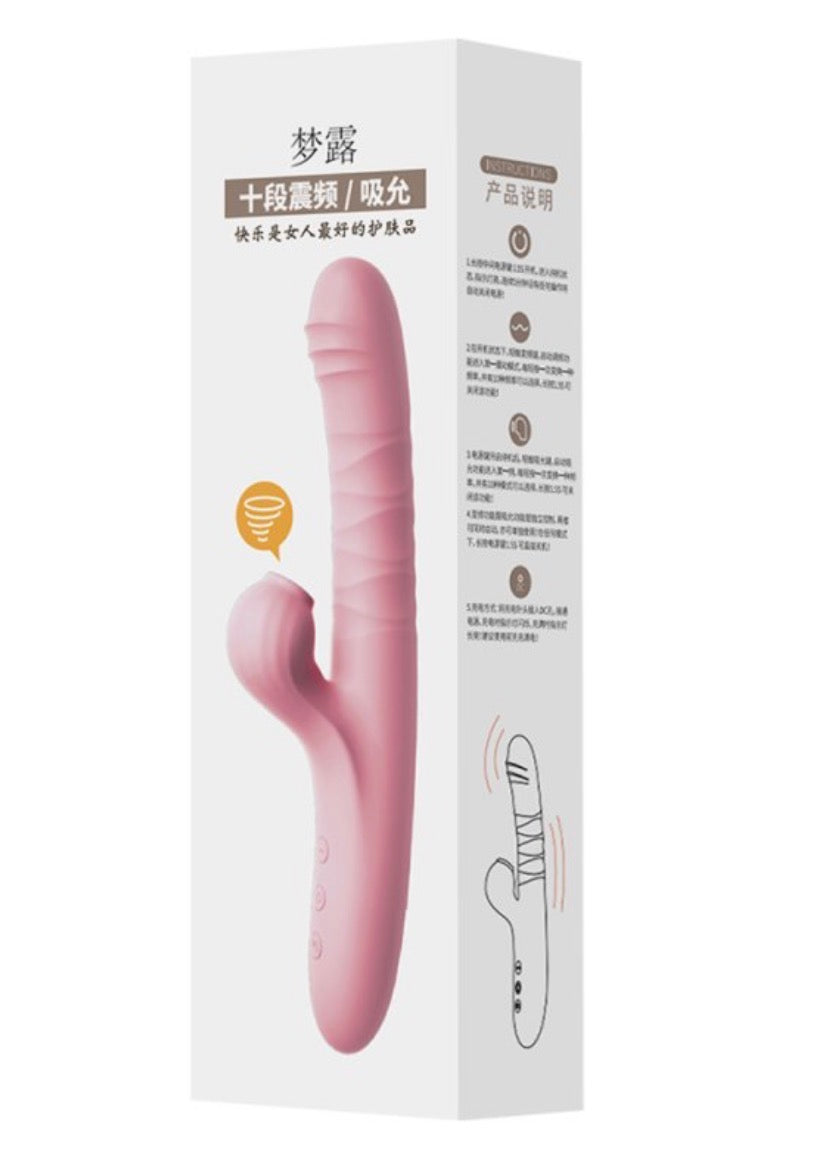 Vibrador Rabbit "Dual Bliss" Telescópico y de Succión – ¡El Todo en Uno Definitivo! 🐰💨↕️