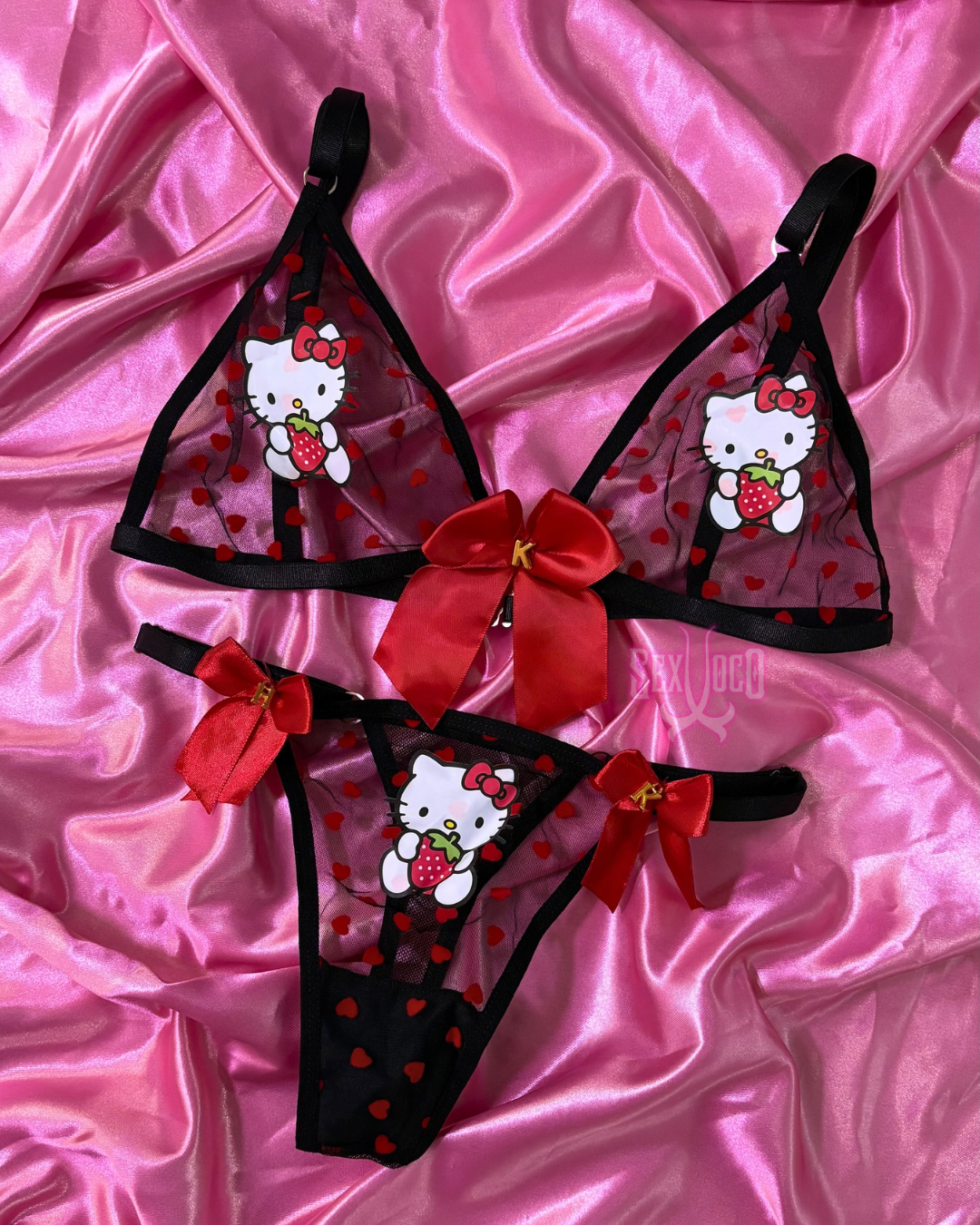 🎀 Hello Kitty Lingerie Set: Dulzura y Deseo ✨🍓