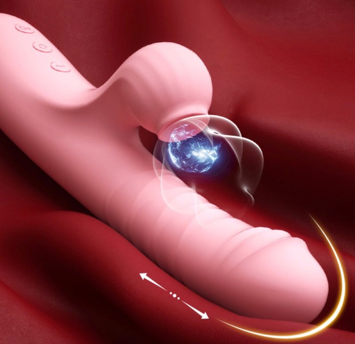 Vibrador Rabbit "Dual Bliss" Telescópico y de Succión – ¡El Todo en Uno Definitivo! 🐰💨↕️