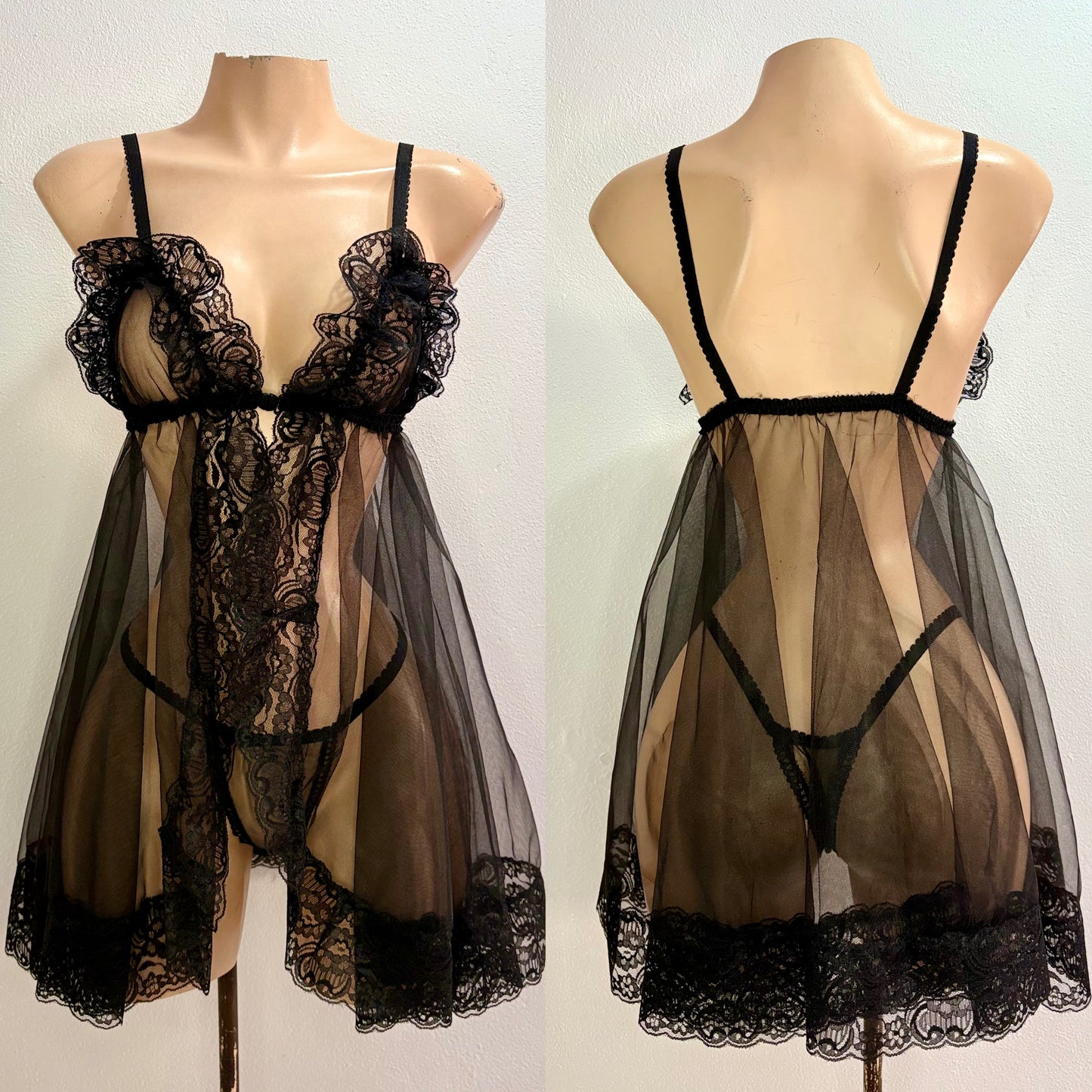 Baby Doll "Apertura" – Encaje Nupcial y Tul Etéreo